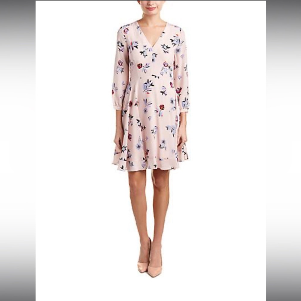 Rebecca Taylor Bellflower floral print silk knee‎ length dress size 2 - Picture 2 of 14